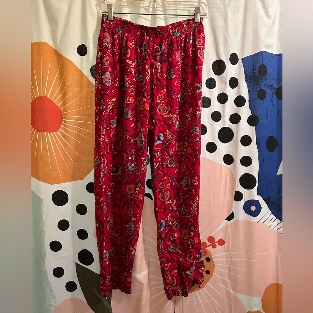 Gina Peters vintage drawstring floral pants